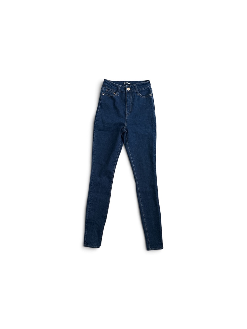 Fashion Nova High-Rise Skinny Jeans in Dark Blue